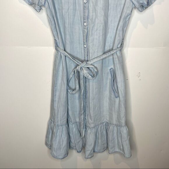 Velvet heart Tencel chambeay denim peplum Dress NWT XS blue b - Picture 5 of 8